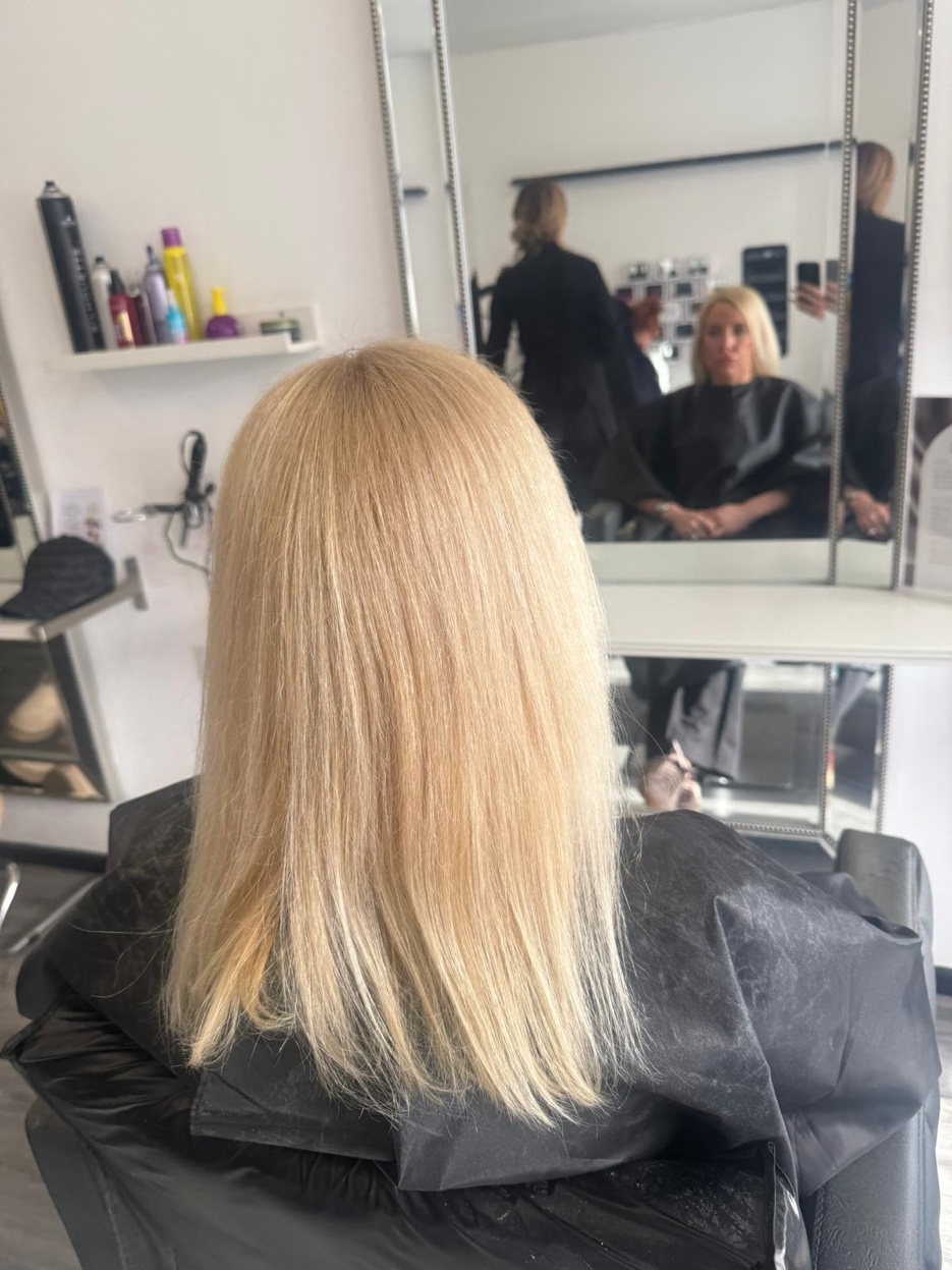 Blonde extensions back