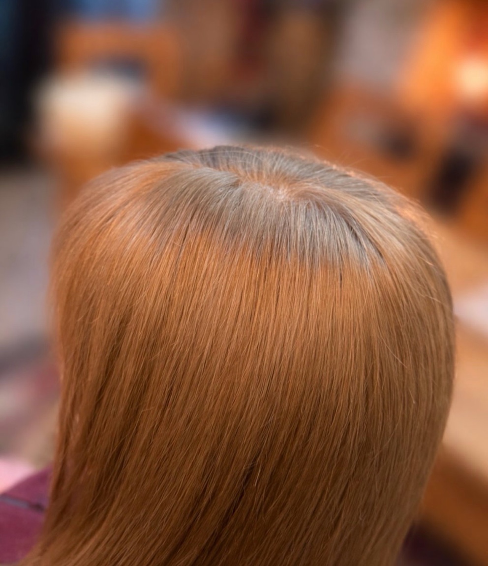 Hair system finished result top view